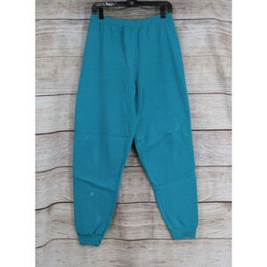 VINTAGE Tultex Sweatpants Joggers Womens Size XL Pull On Tapered Baggy Teal Blue